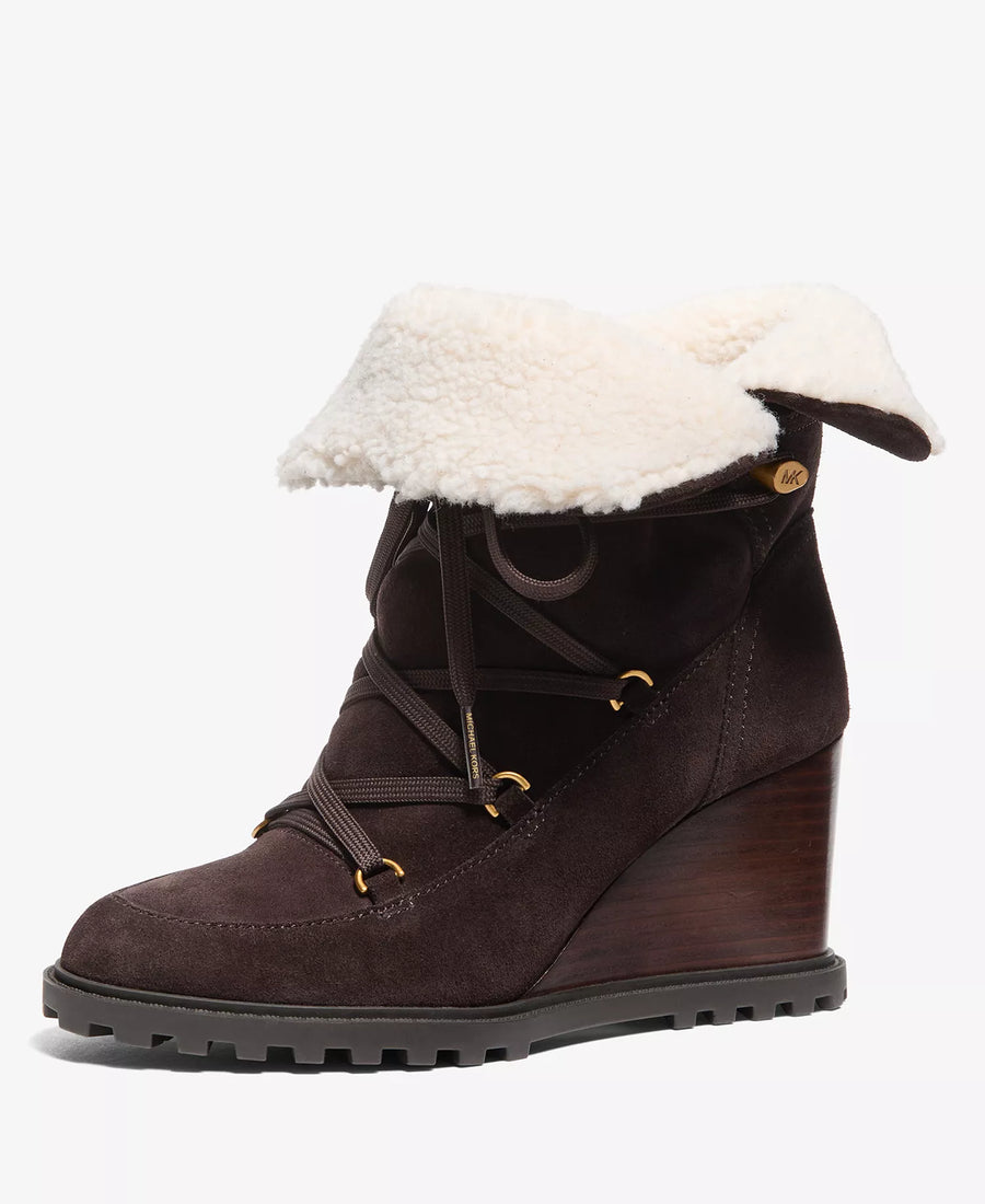 Michael Kors MICHAEL Women's Blakely Wedge Shearling-Accented Booties