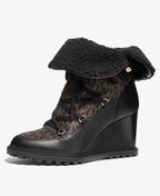 Michael Kors MICHAEL Women's Blakely Wedge Shearling-Accented Booties