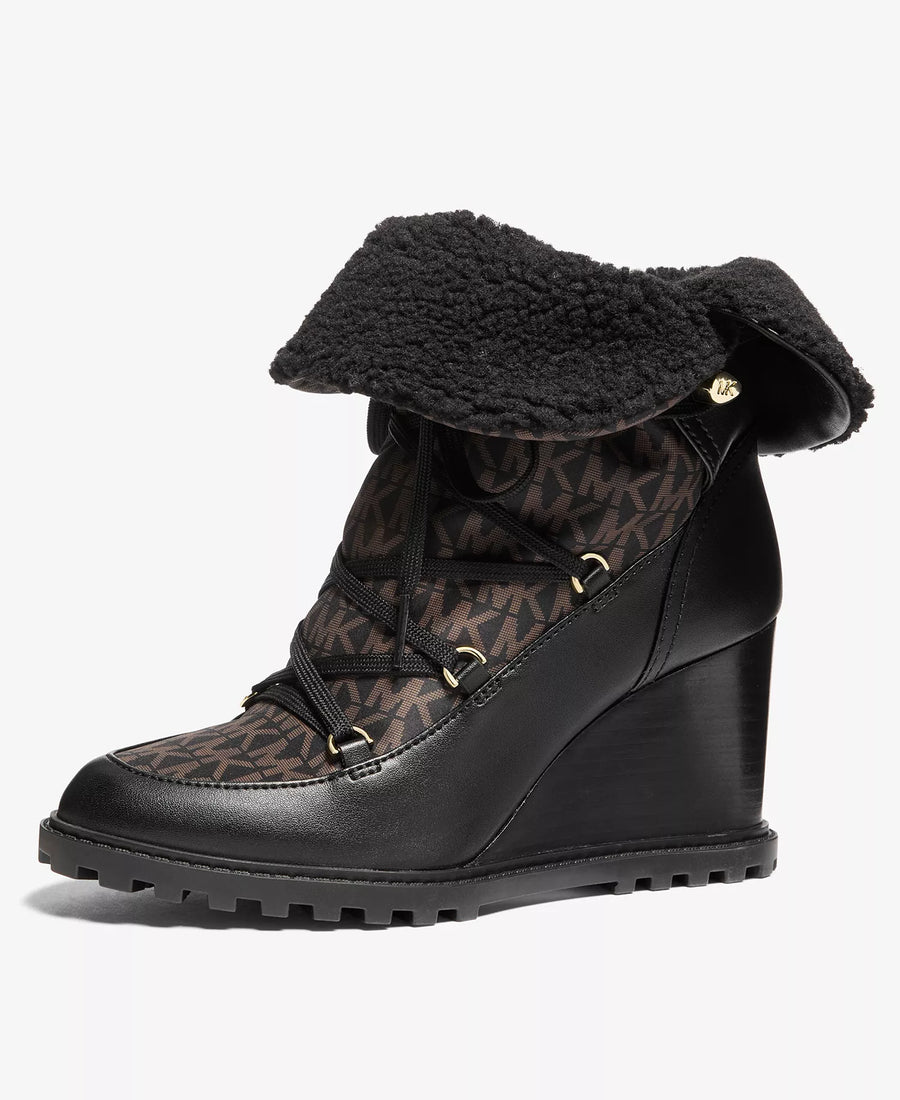 Michael Kors Michael Kors Women's Blakely Wedge Shearling-Accented Booties