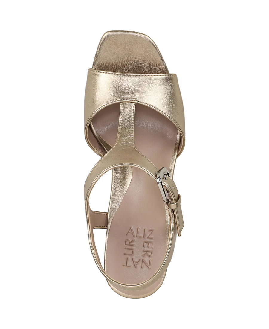 Naturalizer Women's Marlowe Faux Leather Strappy Block Heel Open Toe Sandals