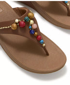 FitFlop Women's Lulu Beaded Toe Post Slip-On Wedge Sandals