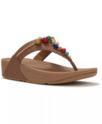 FitFlop Women's Lulu Beaded Toe Post Slip-On Wedge Sandals