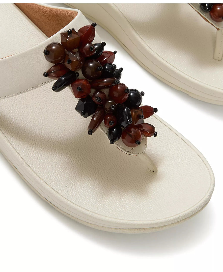 FitFlop Women's Fino Bead Cluster Toe Post Slip-On Sandals