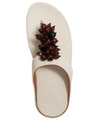 FitFlop Women's Fino Bead Cluster Toe Post Slip-On Sandals
