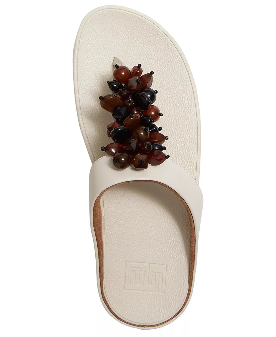 FitFlop Women's Fino Bead Cluster Toe Post Slip-On Sandals