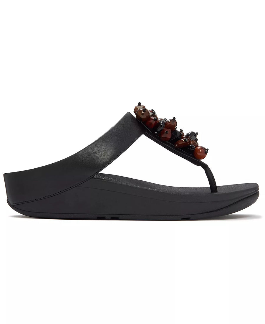 FitFlop Women's Fino Bead Cluster Toe Post Slip-On Sandals
