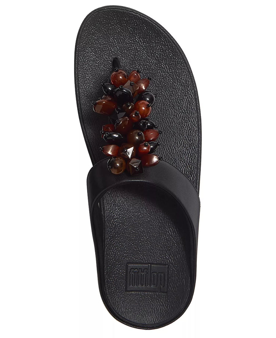 FitFlop Women's Fino Bead Cluster Toe Post Slip-On Sandals