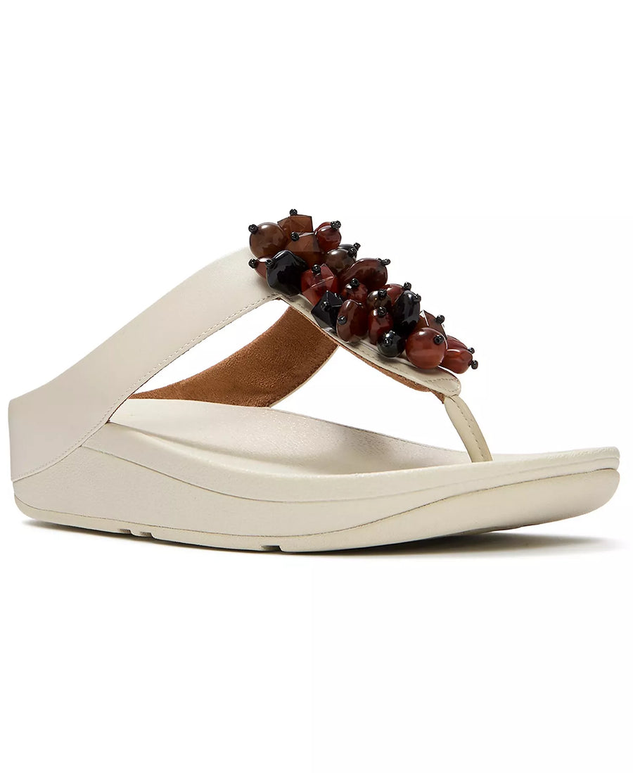 FitFlop Women's Fino Bead Cluster Toe Post Slip-On Sandals