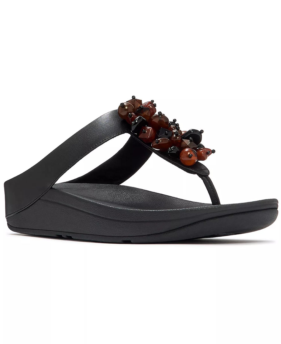FitFlop Women's Fino Bead Cluster Toe Post Slip-On Sandals