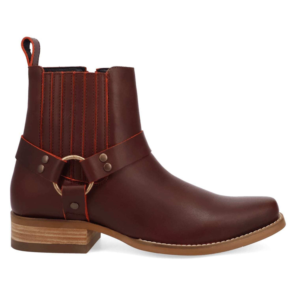 Dingo Rowdy Men's Leather Ankle Boots With Bit Detail