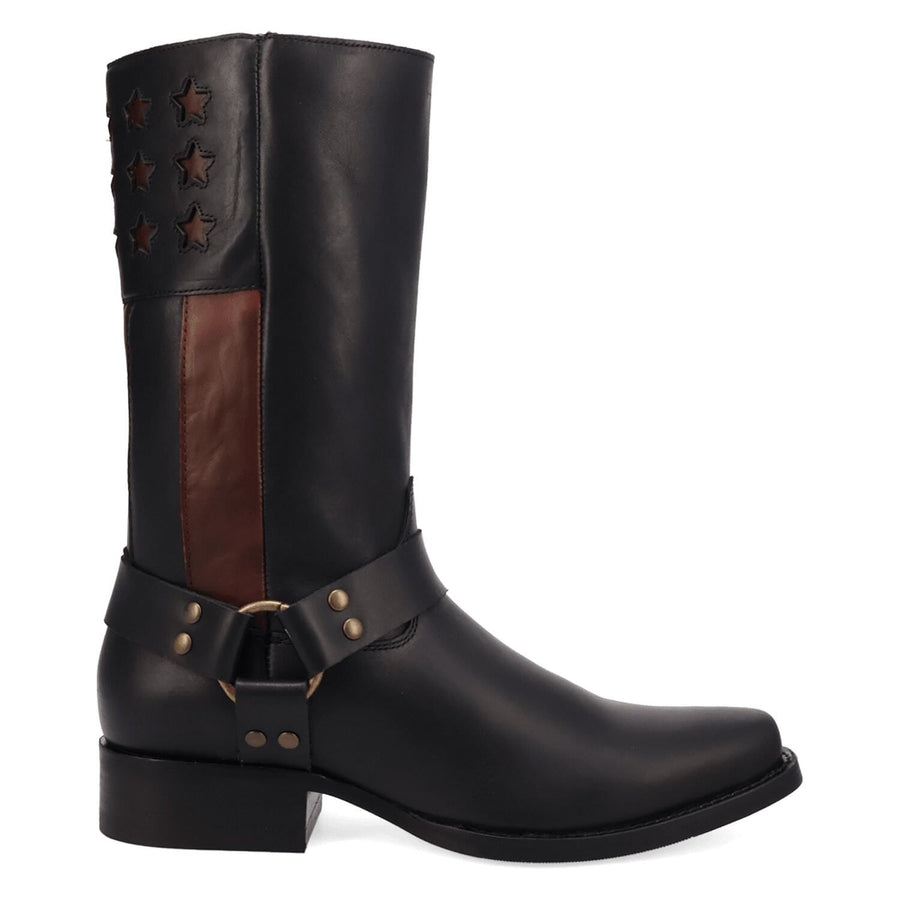 Dingo Patriot Men's Leather Knee-High Boots With Star Detail