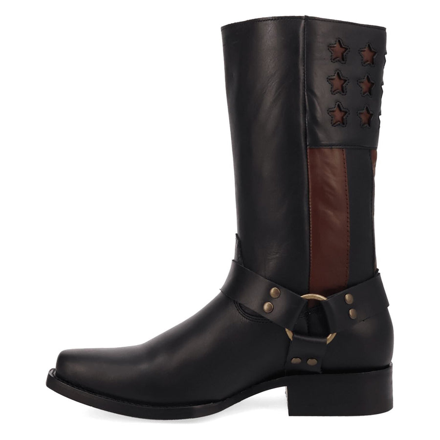 Dingo Patriot Men's Leather Knee-High Boots With Star Detail