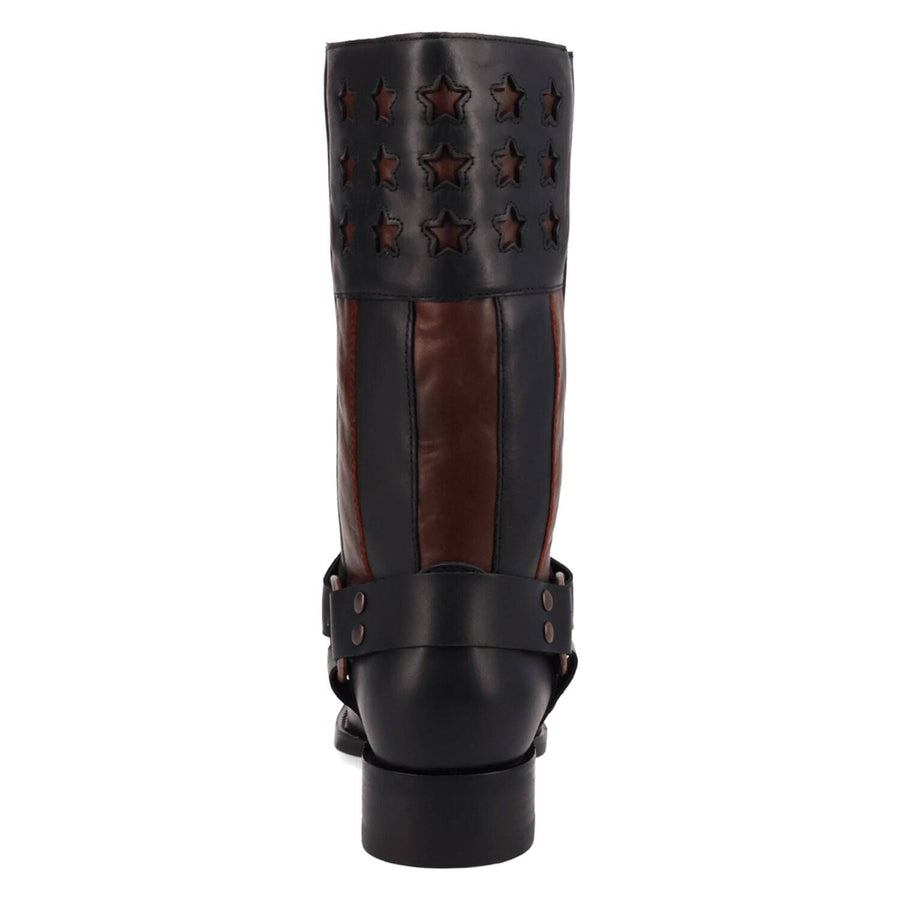 Dingo Patriot Men's Leather Knee-High Boots With Star Detail