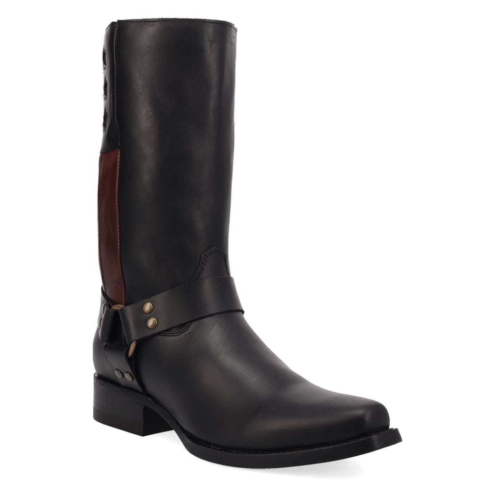 Dingo Patriot Men's Leather Knee-High Boots With Star Detail