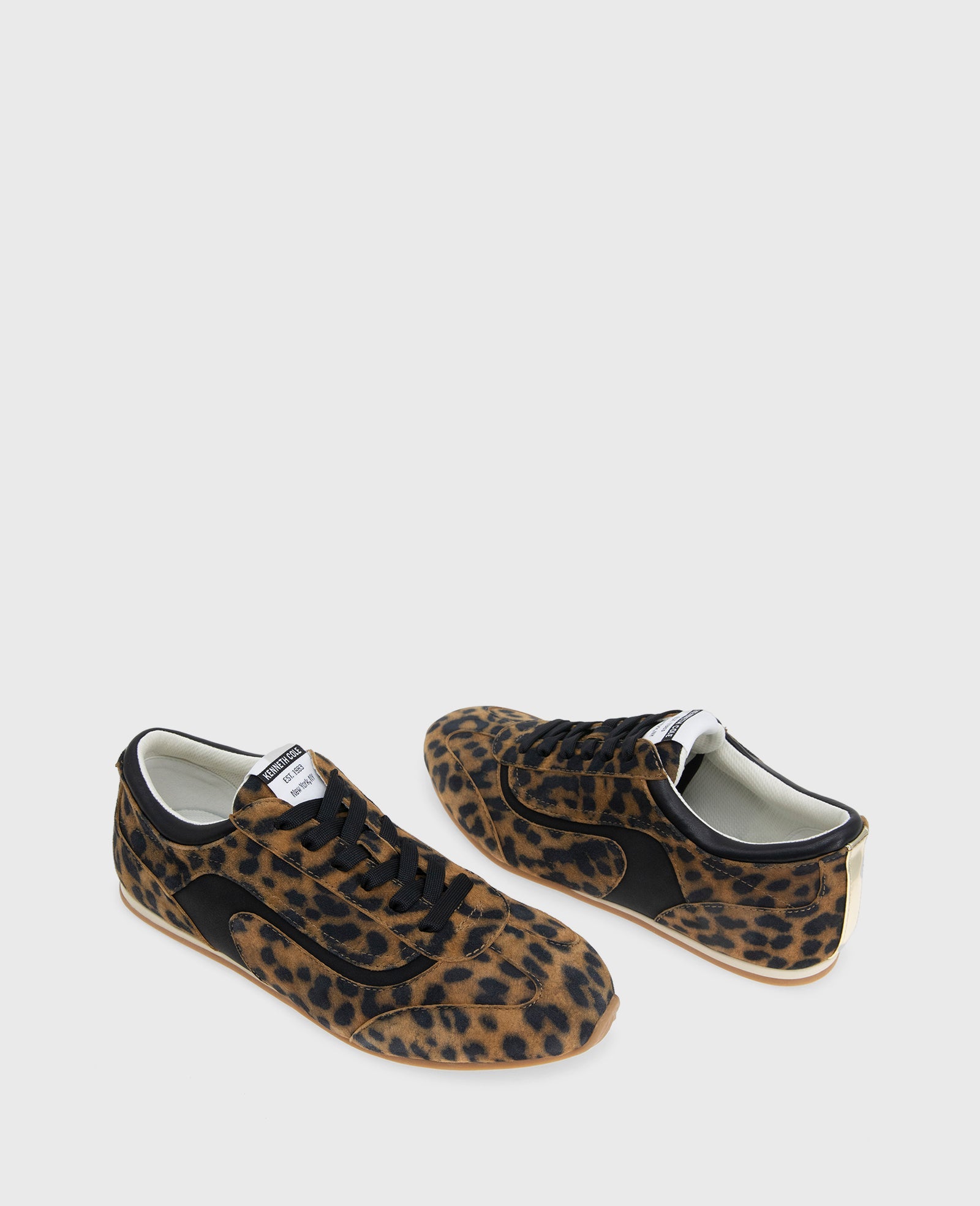 Kenneth Cole Alma Leopard Suede Sneakers Leopard Suede