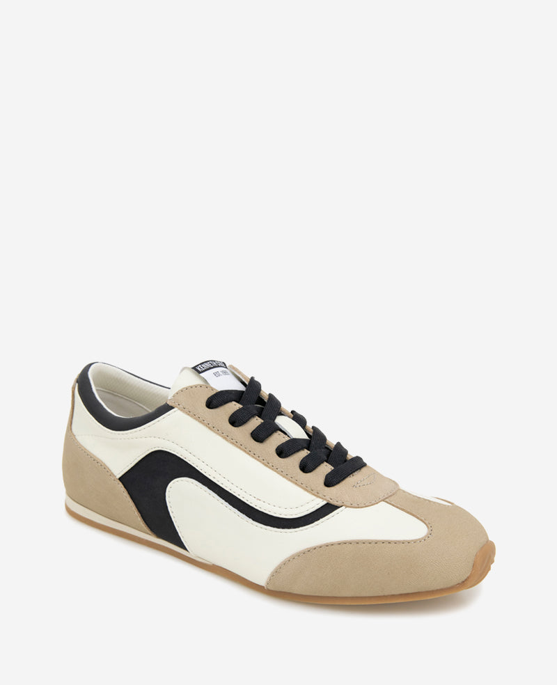 Kenneth Cole Alma Leather Sneakers Cream/Black Leather
