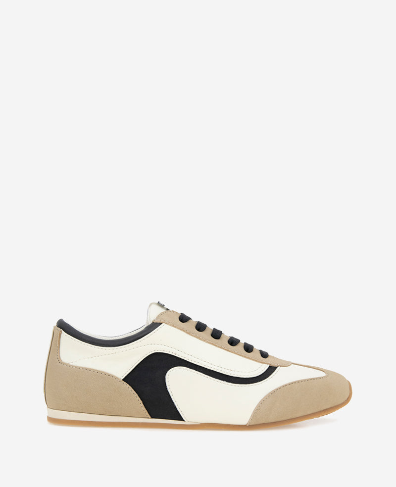 Kenneth Cole Alma Leather Sneakers Cream/Black Leather