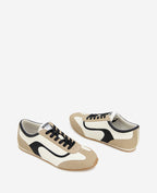 Kenneth Cole Alma Leather Sneakers Cream/Black Leather