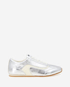 Kenneth Cole Alma Leather Sneakers Silver Leather
