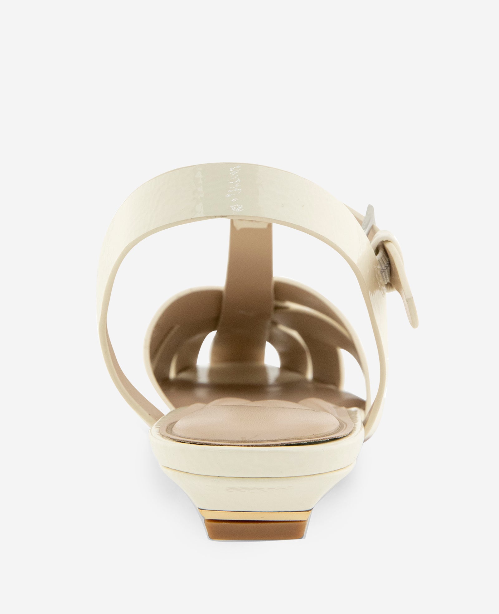 Kenneth Cole Bindy Woven Leather T-Strap Sandals Pristine Patent