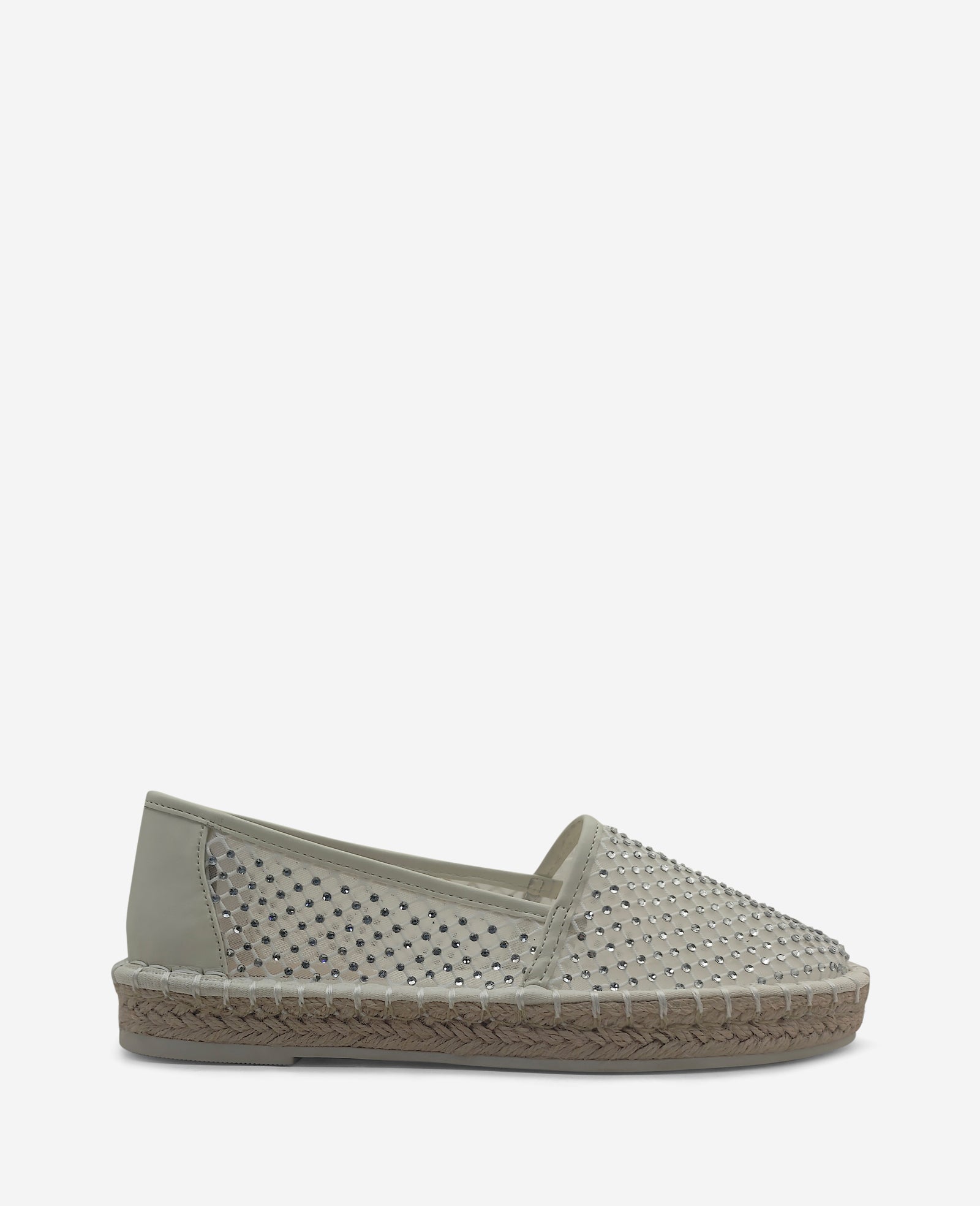 Kenneth Cole Reaction - Bonne Crystal Mesh Espadrilles Cream Crystal Mesh