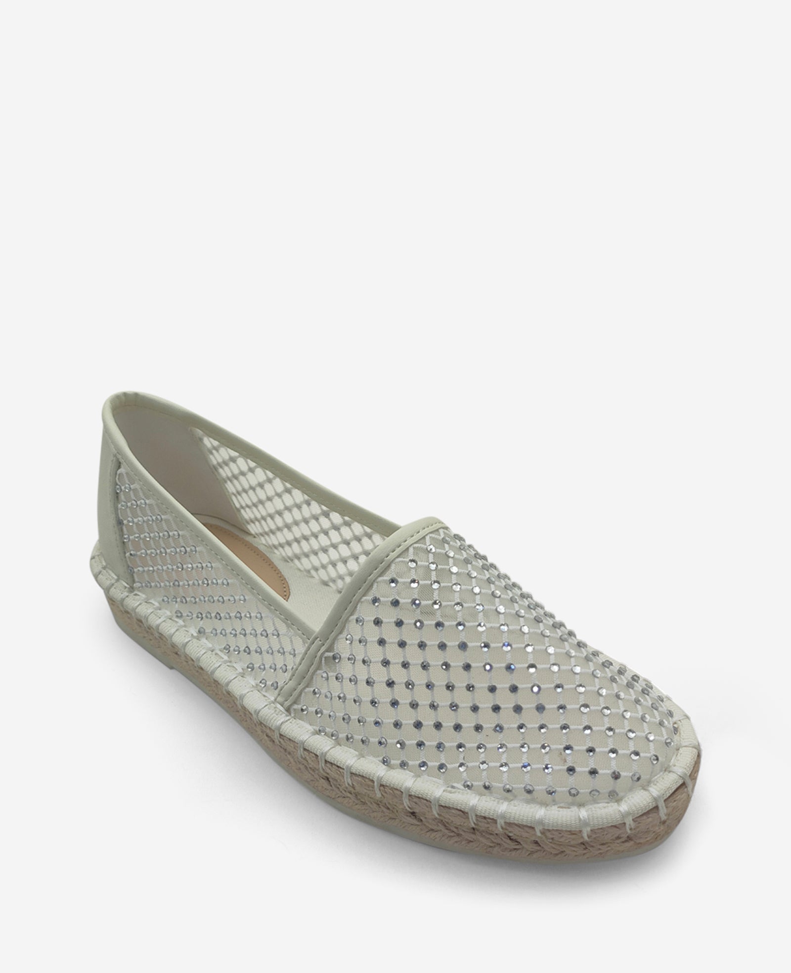 Kenneth Cole Reaction - Bonne Crystal Mesh Espadrilles Cream Crystal Mesh