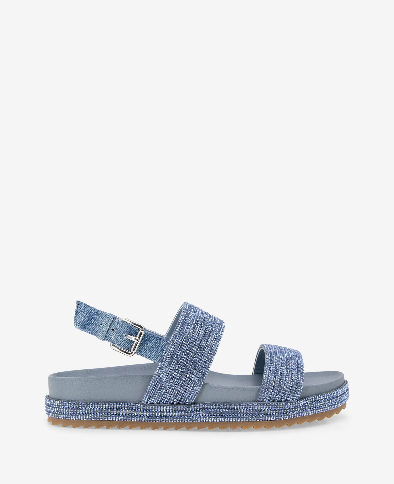 Kenneth Cole Reaction - Debra Two Band Crystal Sandals Denim Crystal