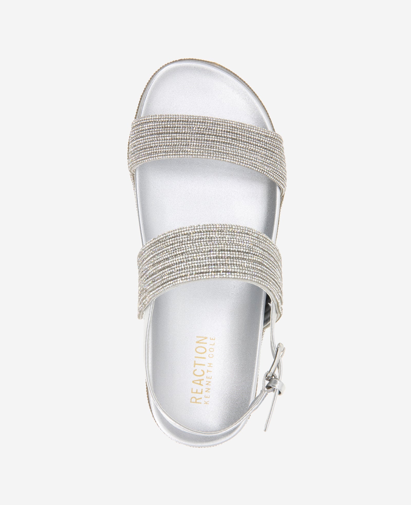 Kenneth Cole Reaction - Debra Two Band Crystal Sandals Silver/Crystal