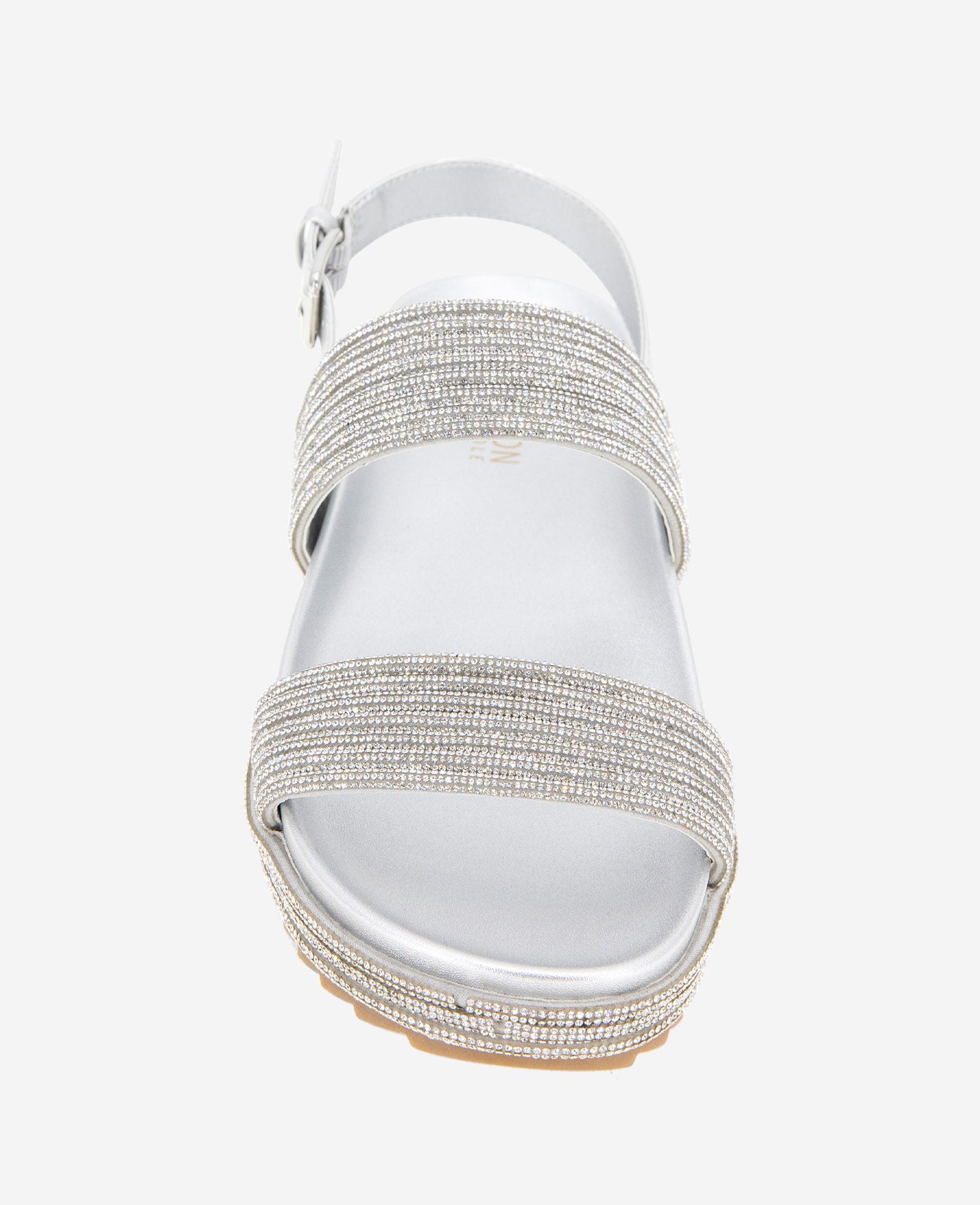 Kenneth Cole Reaction - Debra Two Band Crystal Sandals Silver/Crystal