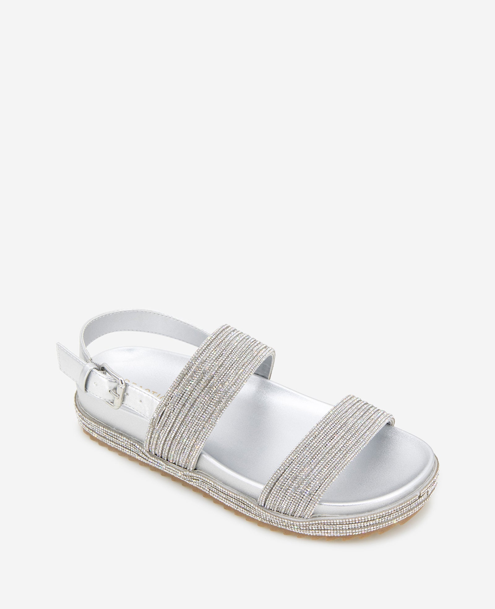 Kenneth Cole Reaction - Debra Two Band Crystal Sandals Silver/Crystal