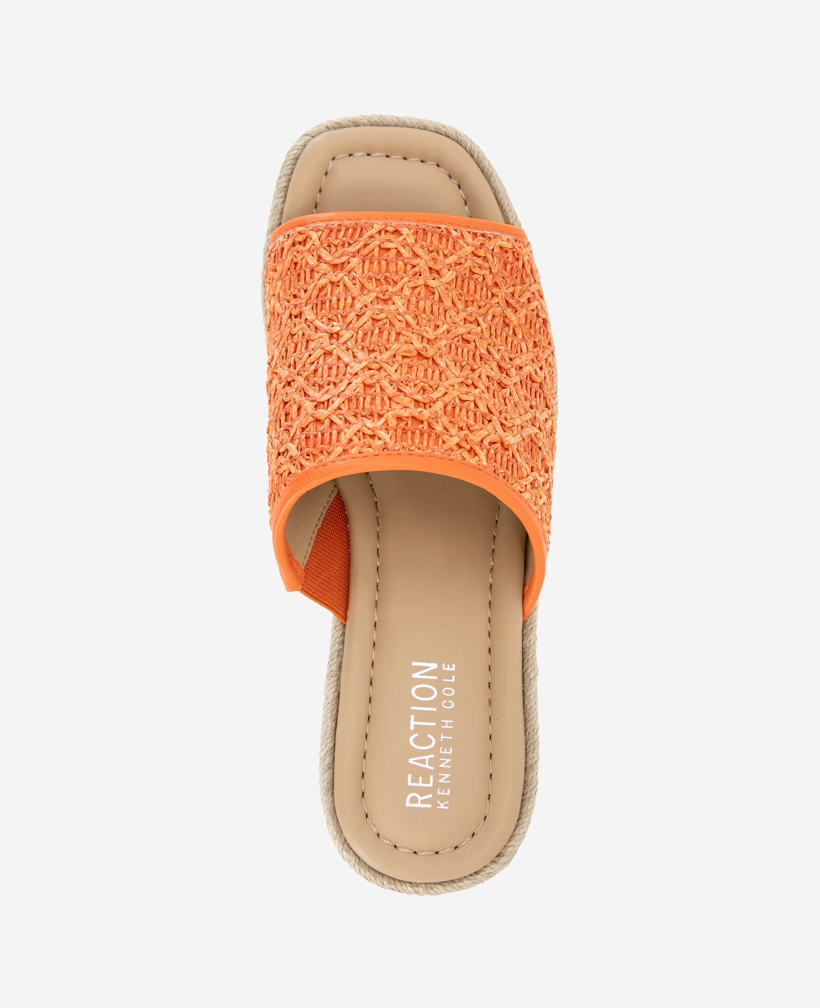 Kenneth Cole Reaction - Elissa Platform Raffia Sandals Orange Raffia