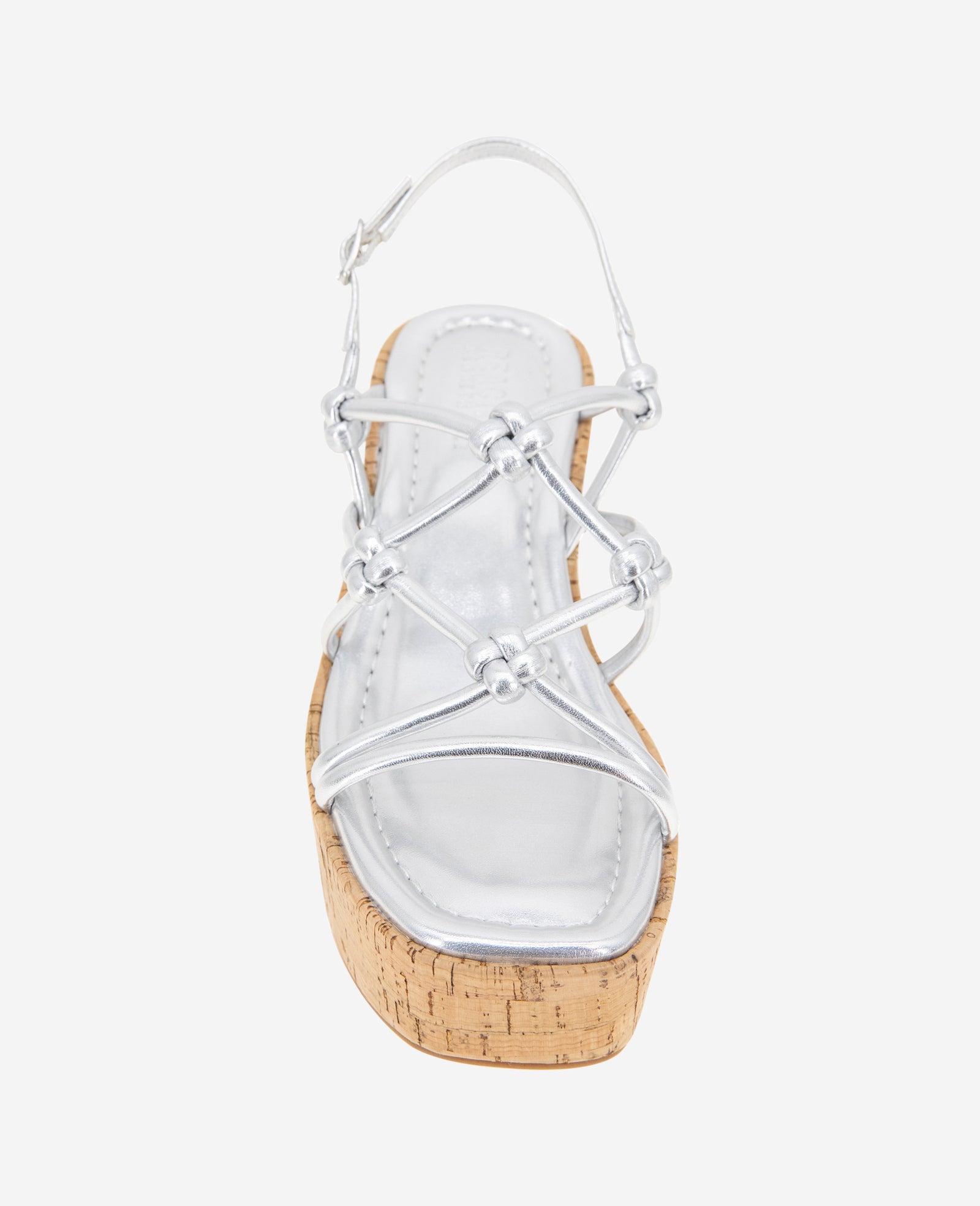 Kenneth Cole Reaction - Essa Metallic Cork Platform Sandals Silver Metallic