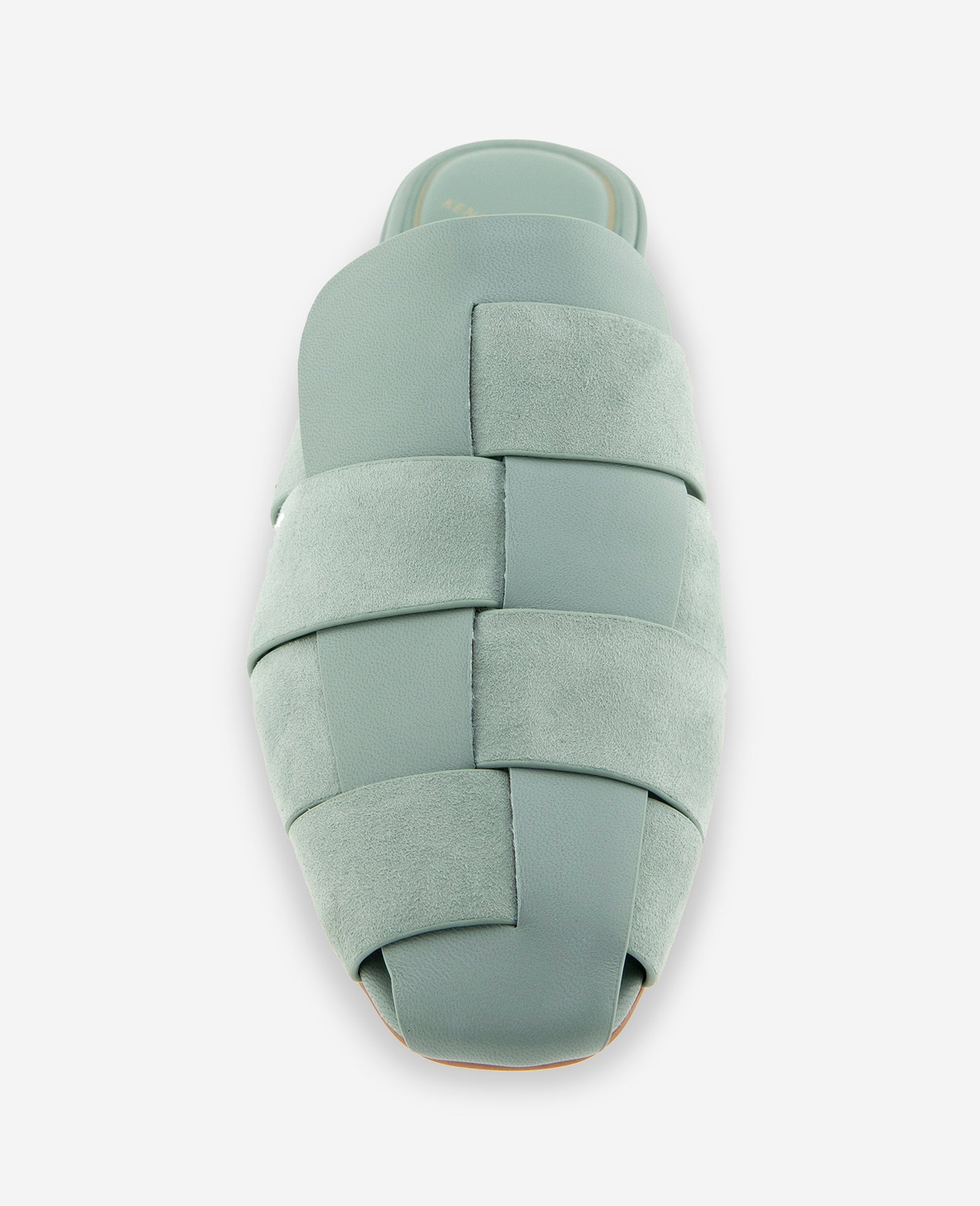 Kenneth Cole Faina Leather Fisherman Slide Sandals Aqua Leather