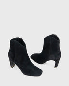 Kenneth Cole Grizelda Suede Heel Boots Black Suede