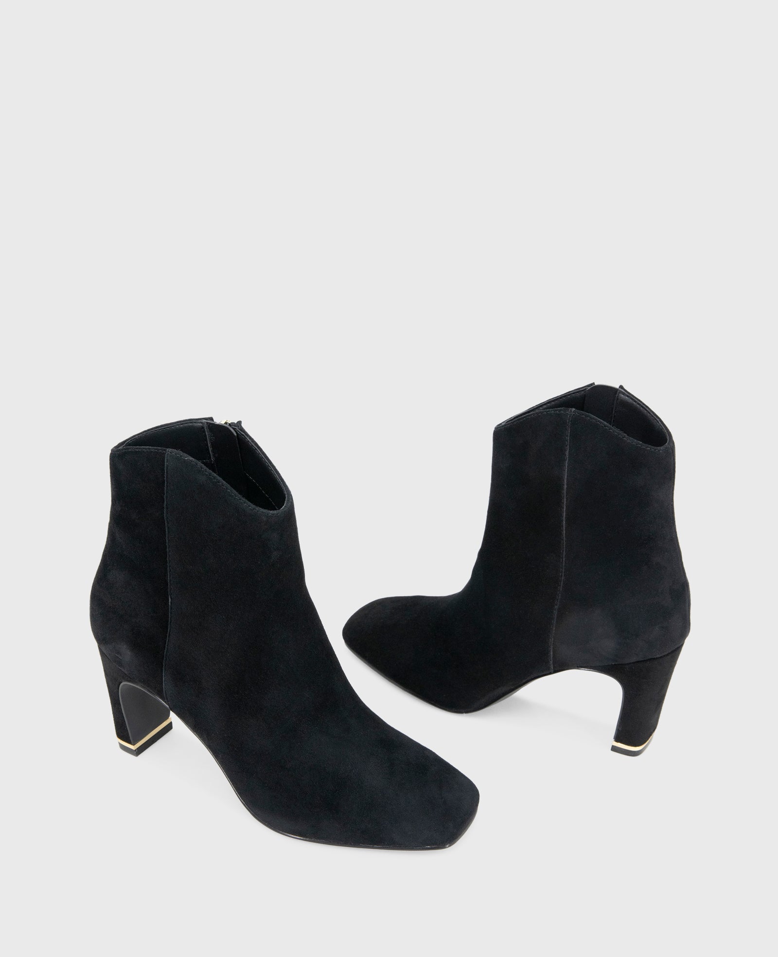 Kenneth Cole Grizelda Suede Heel Boots Black Suede