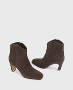 Kenneth Cole Grizelda Suede Heel Boots Chocolate Suede