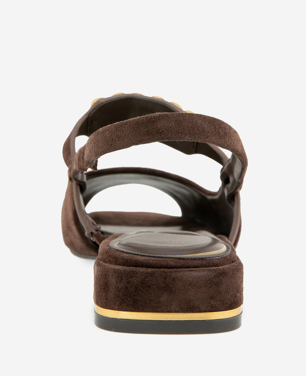 Kenneth Cole Illia Suede Open Toe Hardware Flat Slingbacks Chocolate Suede
