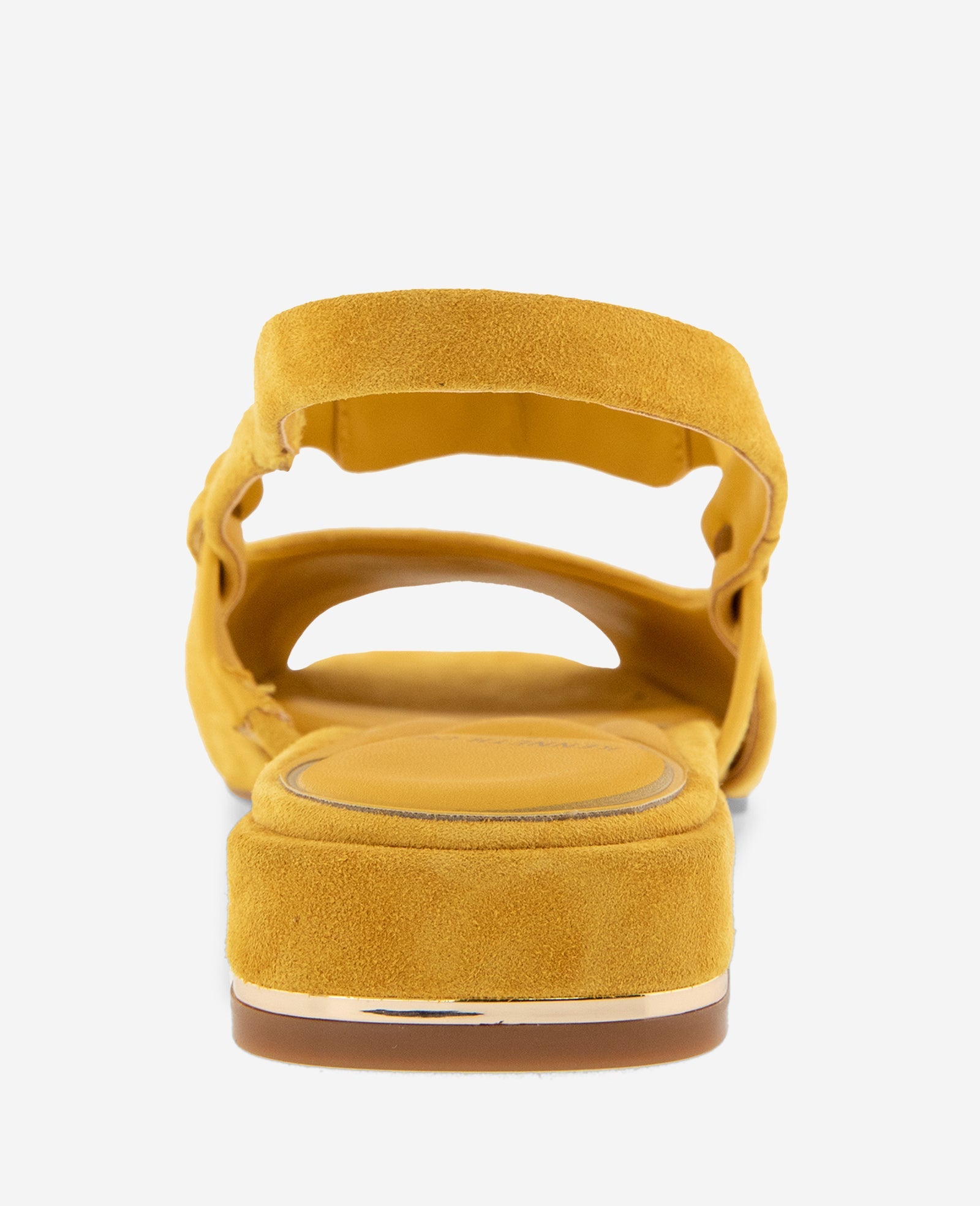 Kenneth Cole Illia Suede Open Toe Hardware Flat Slingbacks Sulphur Suede