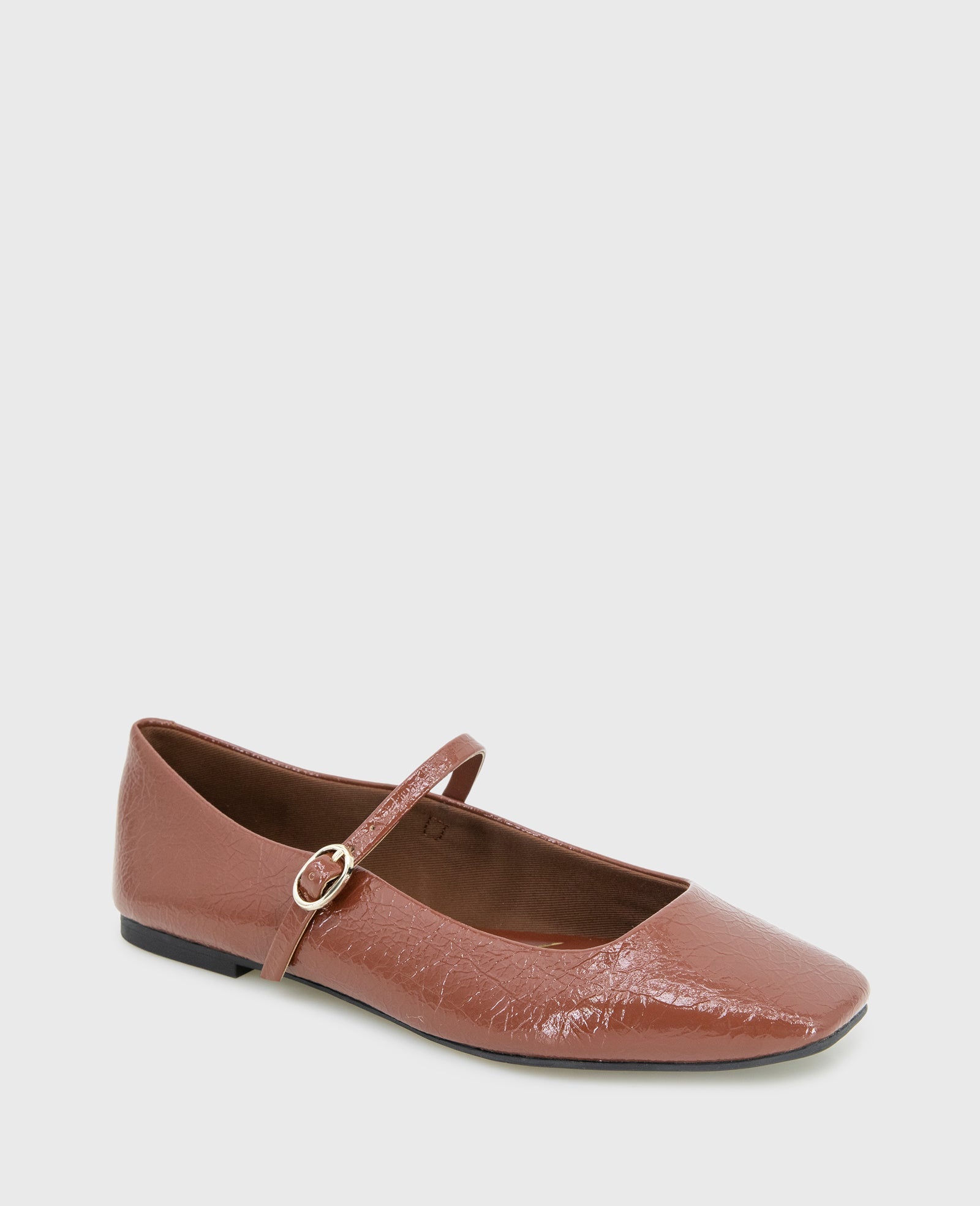 Kenneth Cole Jasper Patent Leather Ballet Flats Brown Patent