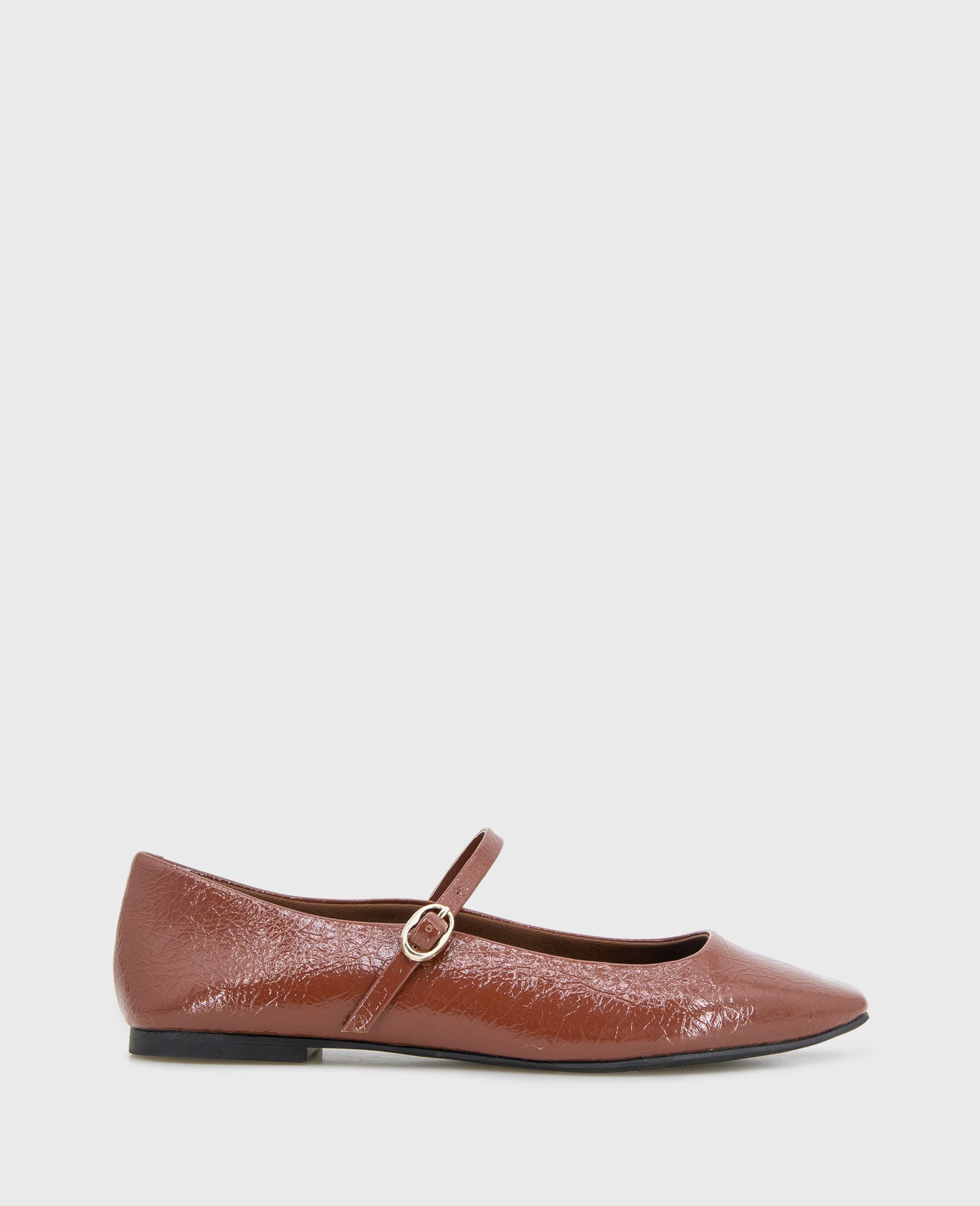 Kenneth Cole Jasper Patent Leather Ballet Flats Brown Patent