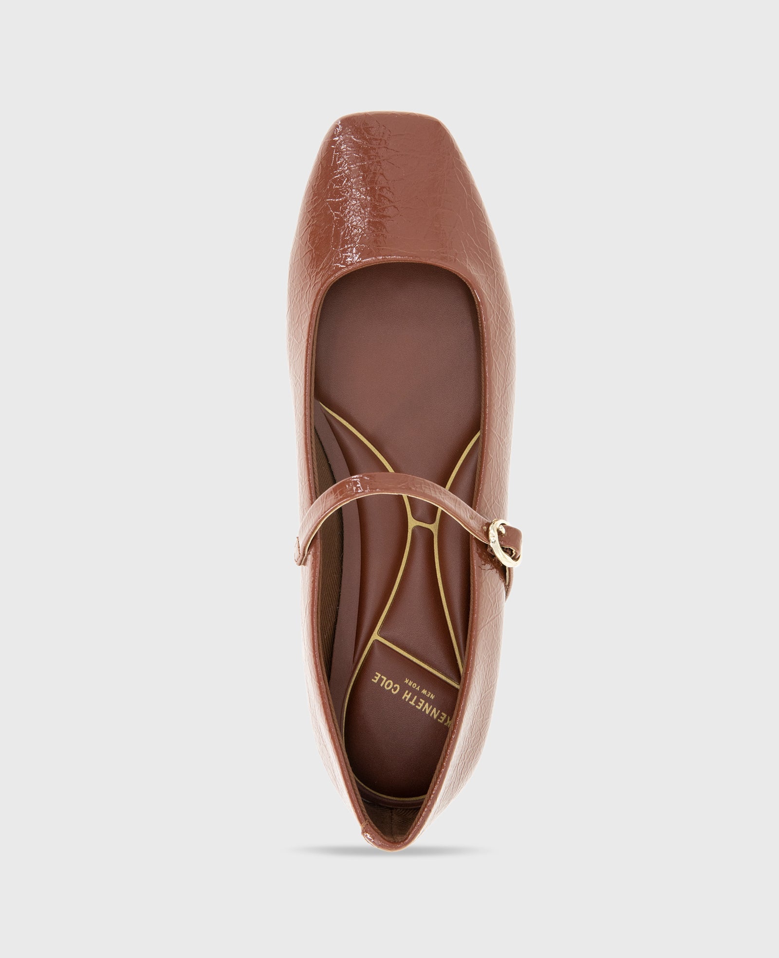 Kenneth Cole Jasper Patent Leather Ballet Flats Brown Patent