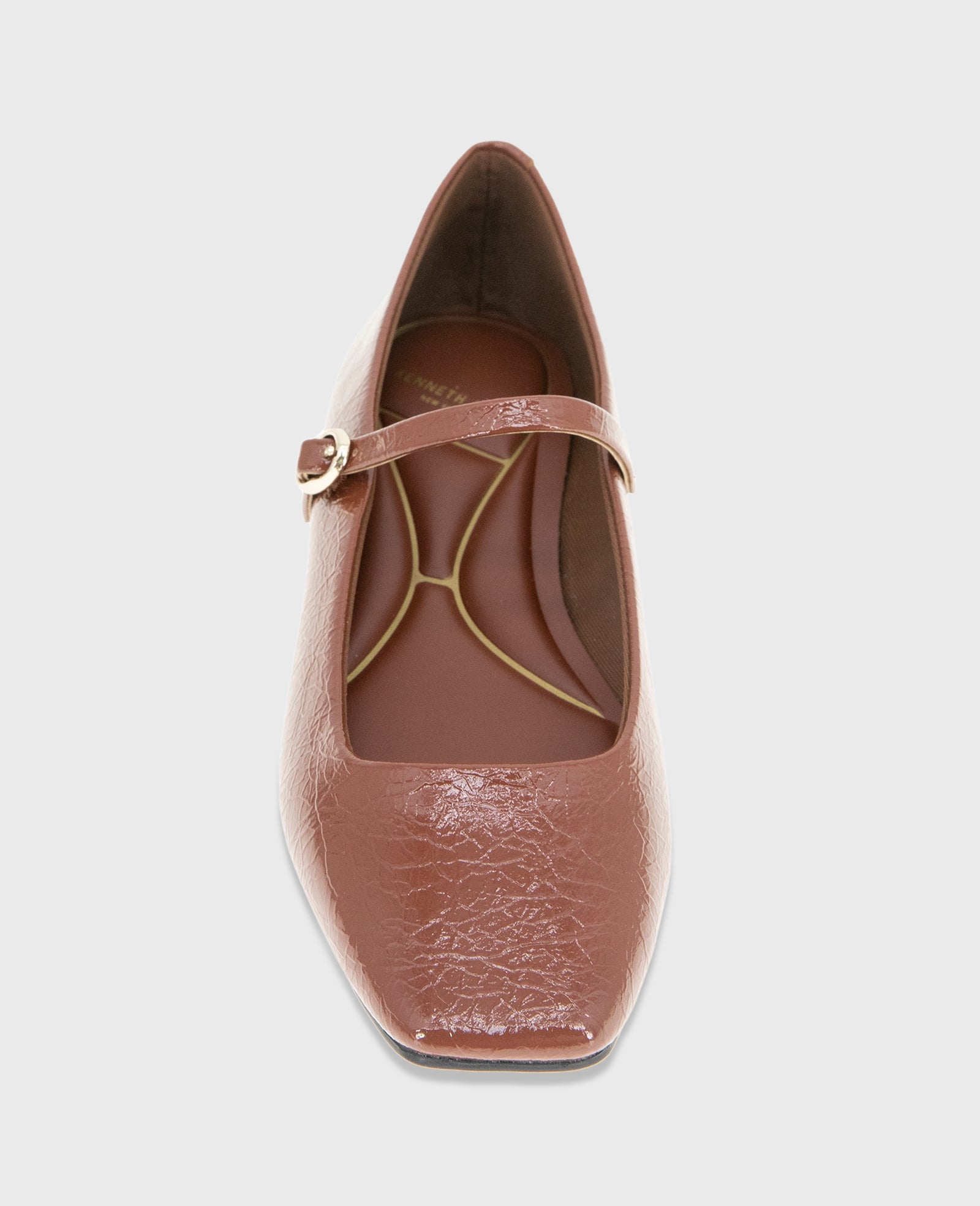 Kenneth Cole Jasper Patent Leather Ballet Flats Brown Patent
