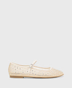 Kenneth Cole Jasper Mesh Micro Stud Ballet Flats Nude Mesh