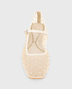 Kenneth Cole Jasper Mesh Micro Stud Ballet Flats Nude Mesh