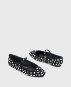 Kenneth Cole Jasper Suede Stud Ballet Flats Black