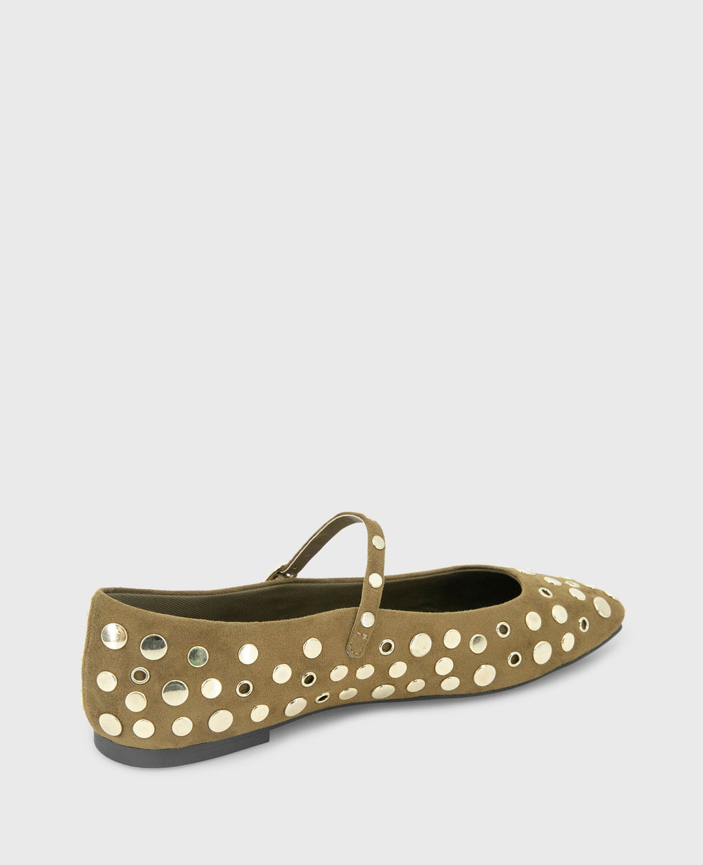 Kenneth Cole Jasper Suede Stud Ballet Flats Loden