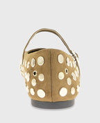 Kenneth Cole Jasper Suede Stud Ballet Flats Loden