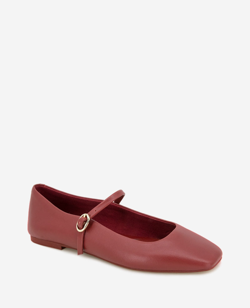 Kenneth Cole Jasper Leather Ballet Flats Rio Red Leather