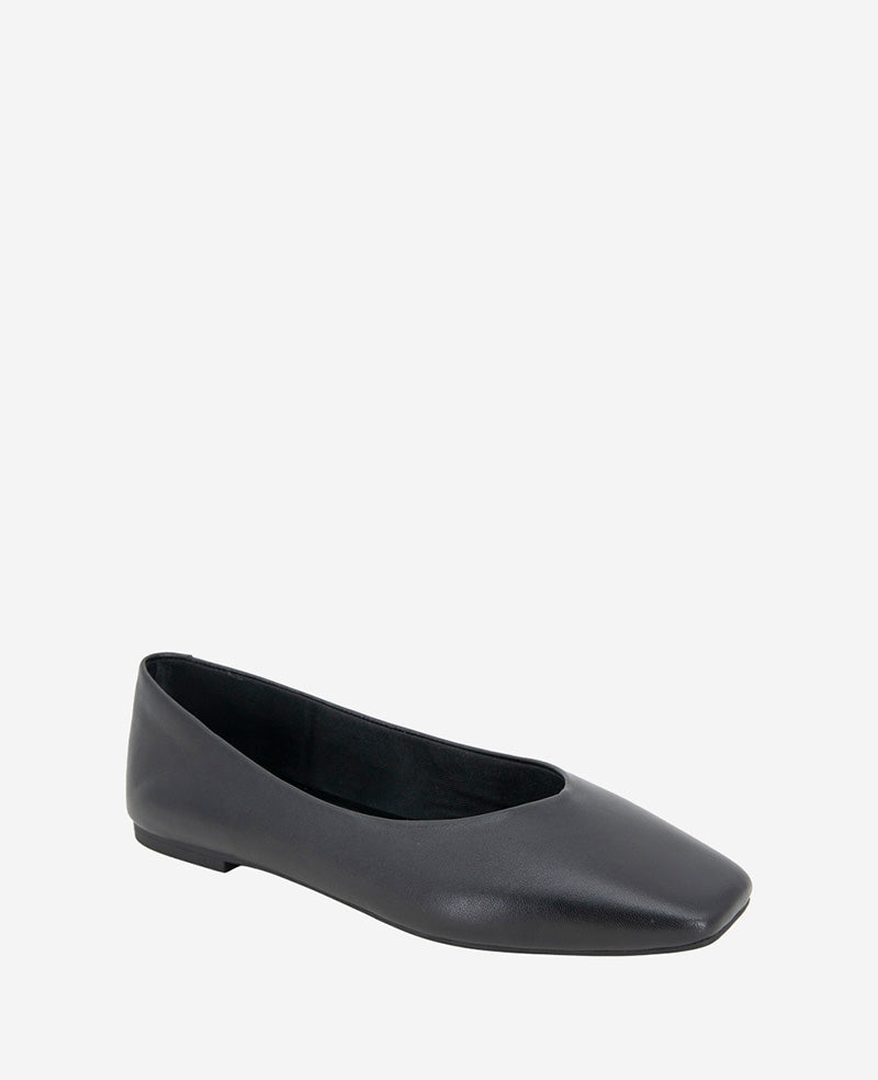 Kenneth Cole Johanna Leather Ballet Flats Black Leather