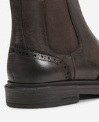 Kenneth Cole Frank Double Gore Wingtip Chelsea Boots Mocha Leather